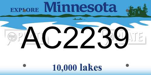 AC2239 Minnesota License Plate