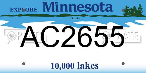 AC2655 Minnesota License Plate