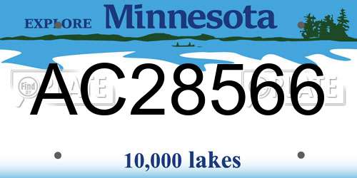 AC28566 Minnesota License Plate