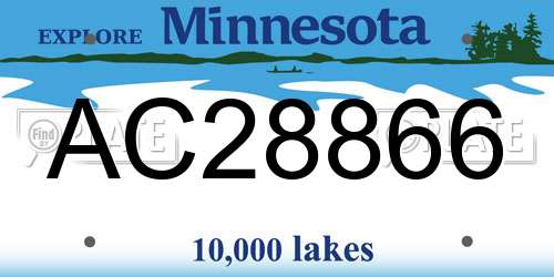 AC28866 Minnesota License Plate