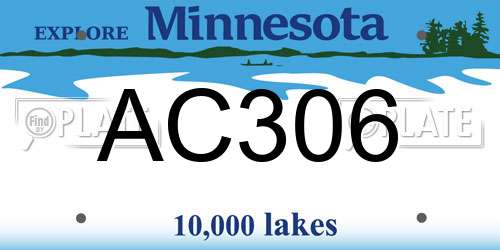 AC306 Minnesota License Plate