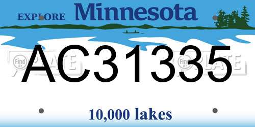 AC31335 Minnesota License Plate