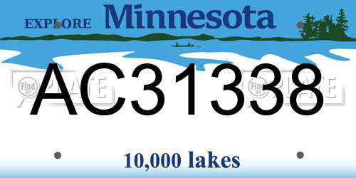 AC31338 Minnesota License Plate