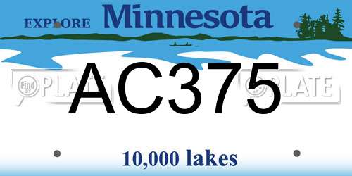 AC375 Minnesota License Plate