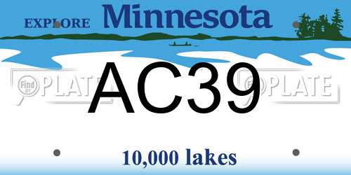AC39 Minnesota License Plate