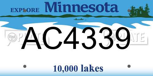 AC4339 Minnesota License Plate