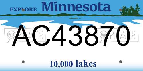 AC43870 Minnesota License Plate