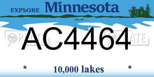 AC4464 Minnesota License Plate
