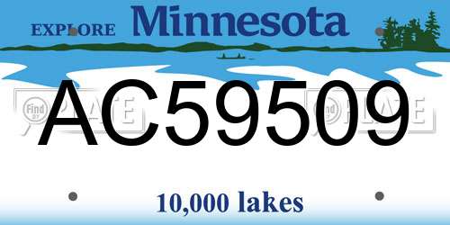 AC59509 Minnesota License Plate