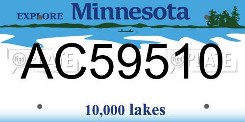 AC59510 Minnesota License Plate