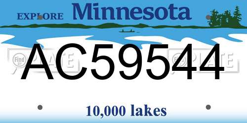 AC59544 Minnesota License Plate