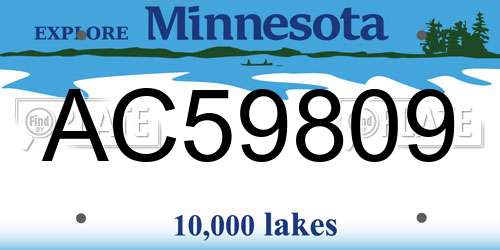 AC59809 Minnesota License Plate