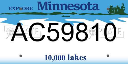 AC59810 Minnesota License Plate