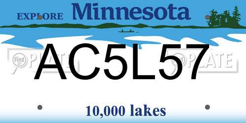AC5L57 Minnesota License Plate
