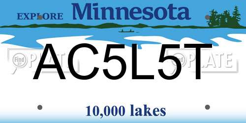 AC5L5T Minnesota License Plate