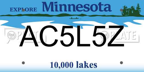 AC5L5Z Minnesota License Plate