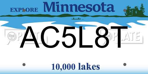 AC5L8T Minnesota License Plate