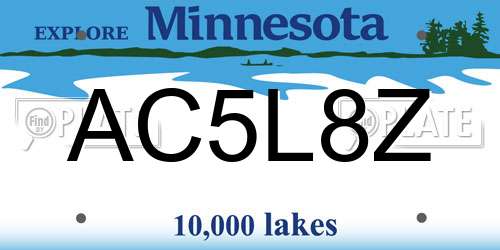 AC5L8Z Minnesota License Plate