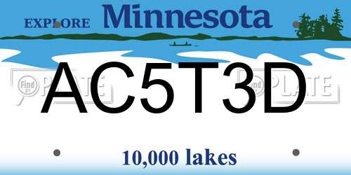 AC5T3D Minnesota License Plate