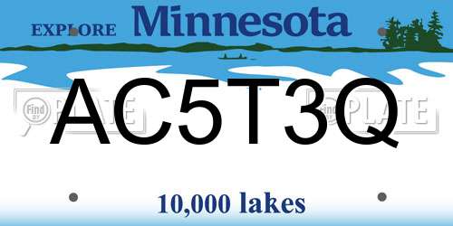 AC5T3Q Minnesota License Plate