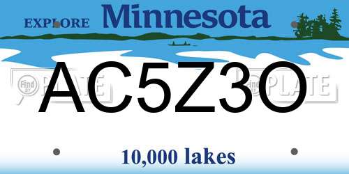 AC5Z3O Minnesota License Plate