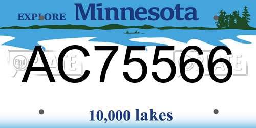 AC75566 Minnesota License Plate