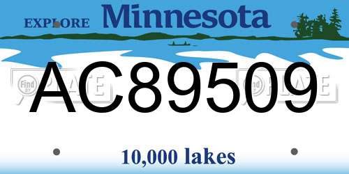 AC89509 Minnesota License Plate