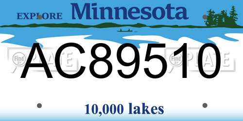 AC89510 Minnesota License Plate