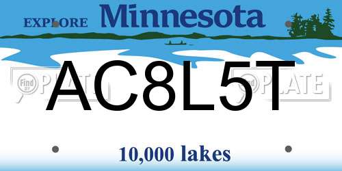 AC8L5T Minnesota License Plate