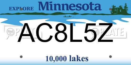 AC8L5Z Minnesota License Plate