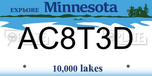 AC8T3D Minnesota License Plate