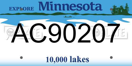 AC90207 Minnesota License Plate