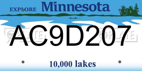 AC9D207 Minnesota License Plate