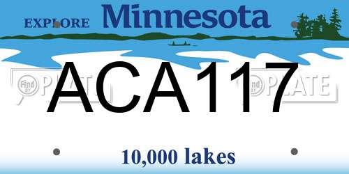 ACA117 Minnesota License Plate