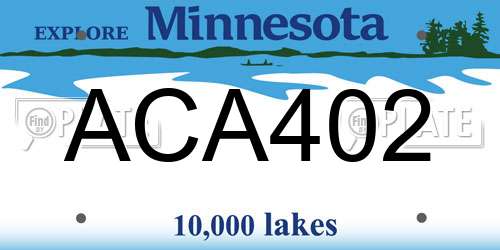 ACA402 Minnesota License Plate