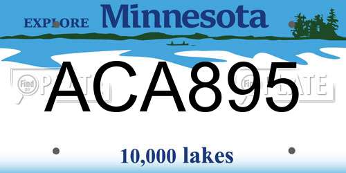 ACA895 Minnesota License Plate