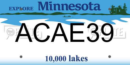 ACAE39 Minnesota License Plate