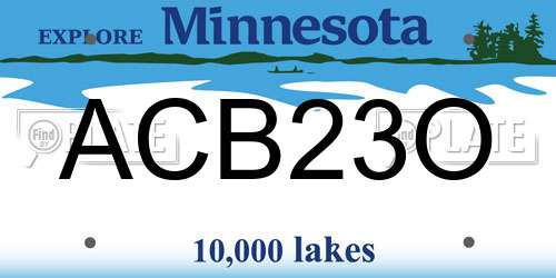 ACB23O Minnesota License Plate