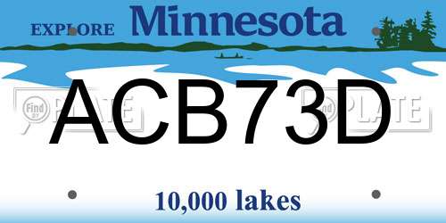 ACB73D Minnesota License Plate