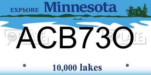 ACB73O Minnesota License Plate