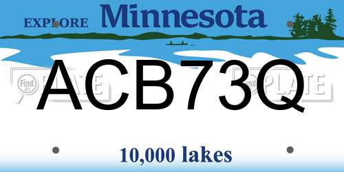 ACB73Q Minnesota License Plate
