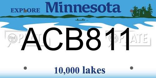 ACB811 Minnesota License Plate