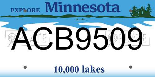 ACB9509 Minnesota License Plate