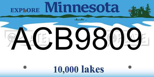 ACB9809 Minnesota License Plate