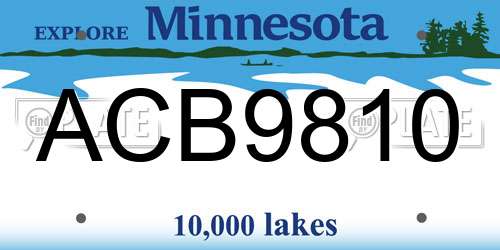 ACB9810 Minnesota License Plate