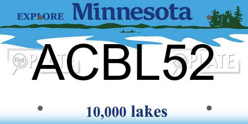 ACBL52 Minnesota License Plate