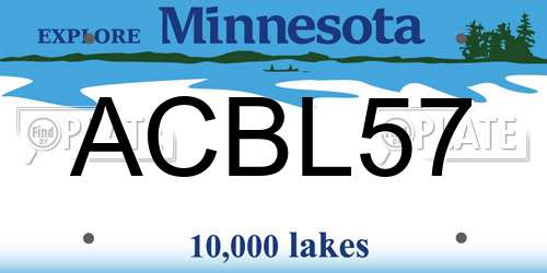 ACBL57 Minnesota License Plate