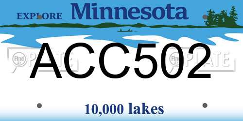 ACC502 Minnesota License Plate