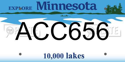 ACC656 Minnesota License Plate