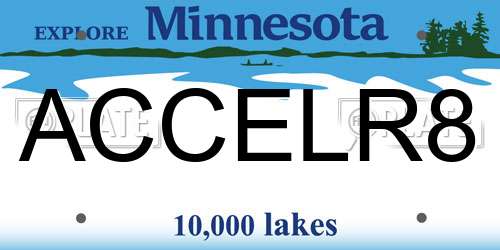 ACCELR8 Minnesota License Plate